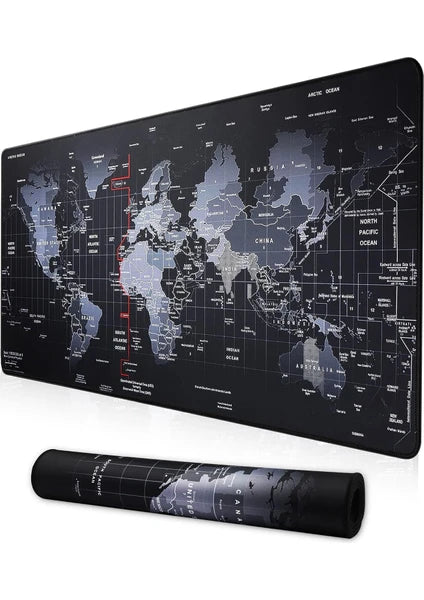 XXL Gaming Mousepad 90x40 – Dünya Haritası Desenli Kaymaz Oyuncu Mouse Pad
